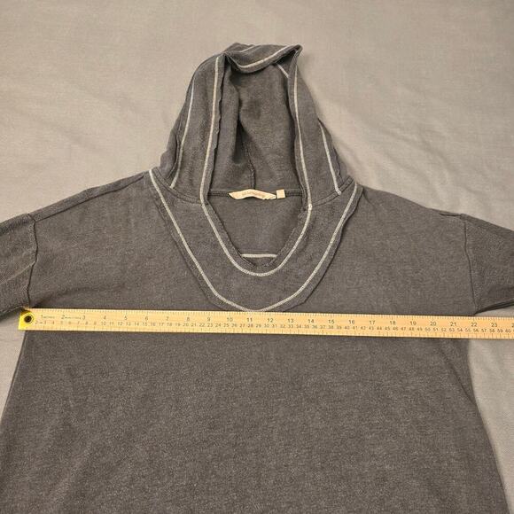 SoftSurroundings Oasis Hoodie Women’s M Charcoal Gray Pullover Ribbed Terrycloth - Picture 7 of 11